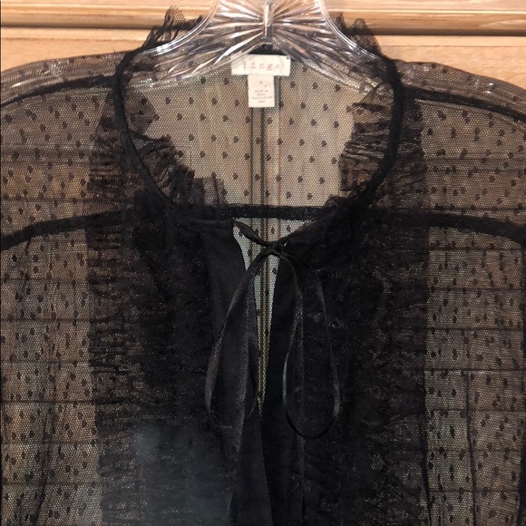 Hinge Sheer & Romantic Button Down Blouse - Picture 2 of 4